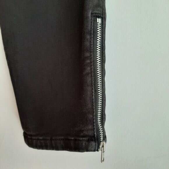 CLUB MONACO / Skinny Crop Black Jeans Ankle Zip Sz 6 - Picture 4 of 10
